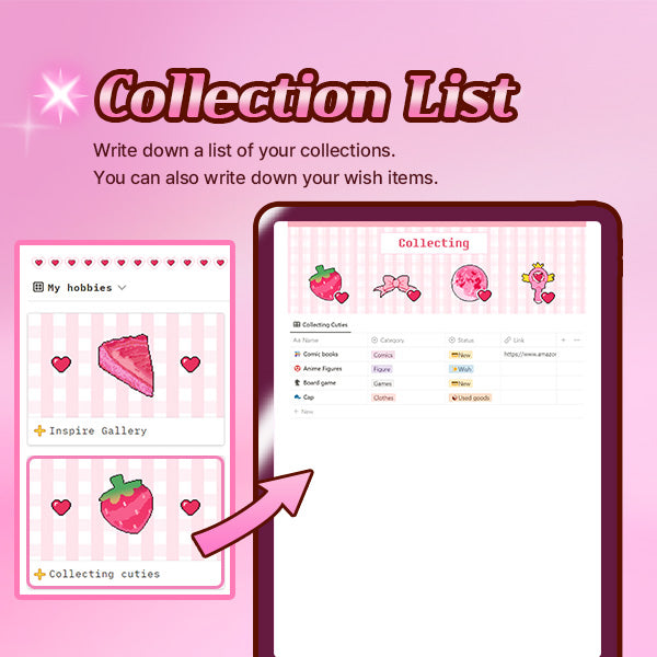 Retro Magical Girl Pink Aesthetic Notion Dashboard Template Notion Template
